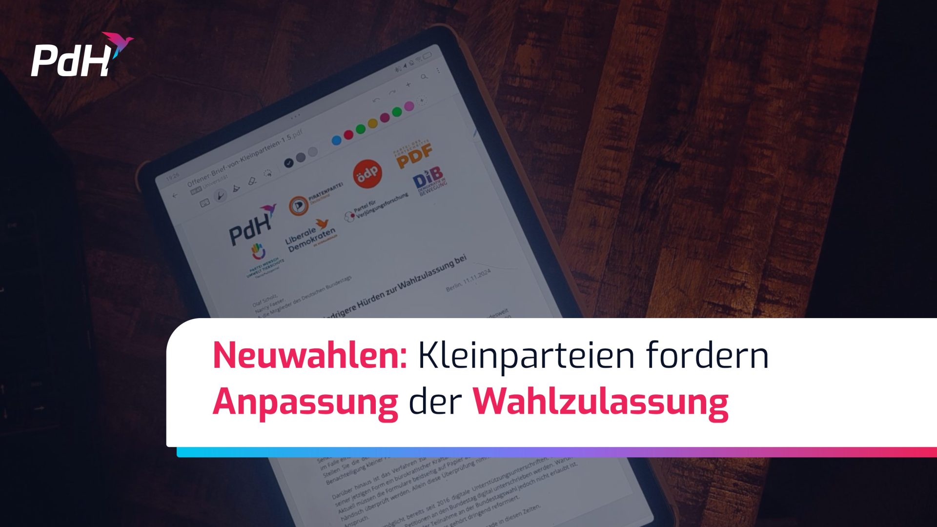 Neuwahlen: Kleinparteien fordern Anpassung der Wahlzulassung