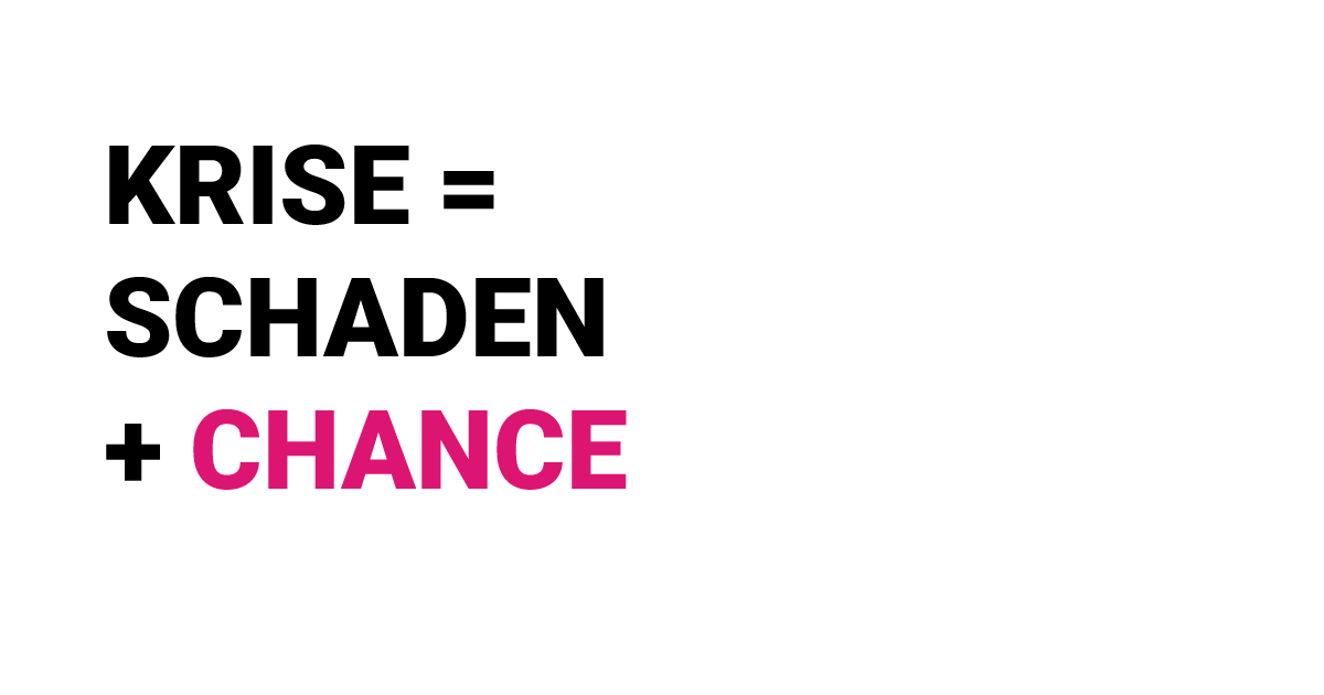 Krise = Schaden + Chance